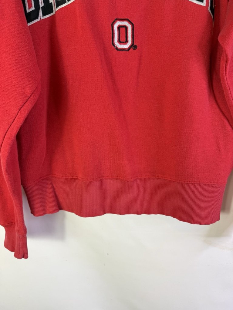 Vintage 90s Ohio State Crewneck Sweatshirt Faded Red — image 2 of 8